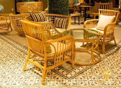 HTT-SFM3 Ghế Sofa Rattan tự nhiên chất lượng cao.