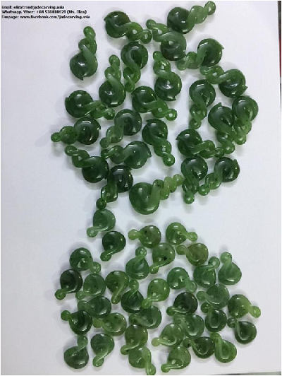 Vòng đeo cổ may mắn Jade tự nhiên với hình dáng xoắn đơn