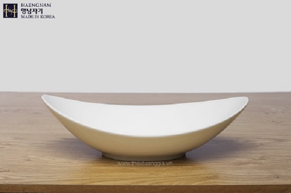 Đĩa sứ tráng men xương hình oval