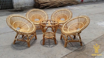 Bộ bàn cà phê bằng tre tự nhiên HTT-CFM2