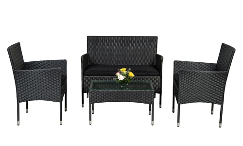 Bộ ghế sofa bọc vải 4 món