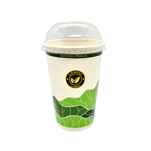 Ly giấy 16 oz với nắp hình cầu