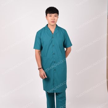 Áo blouse màu xanh cao cấp
