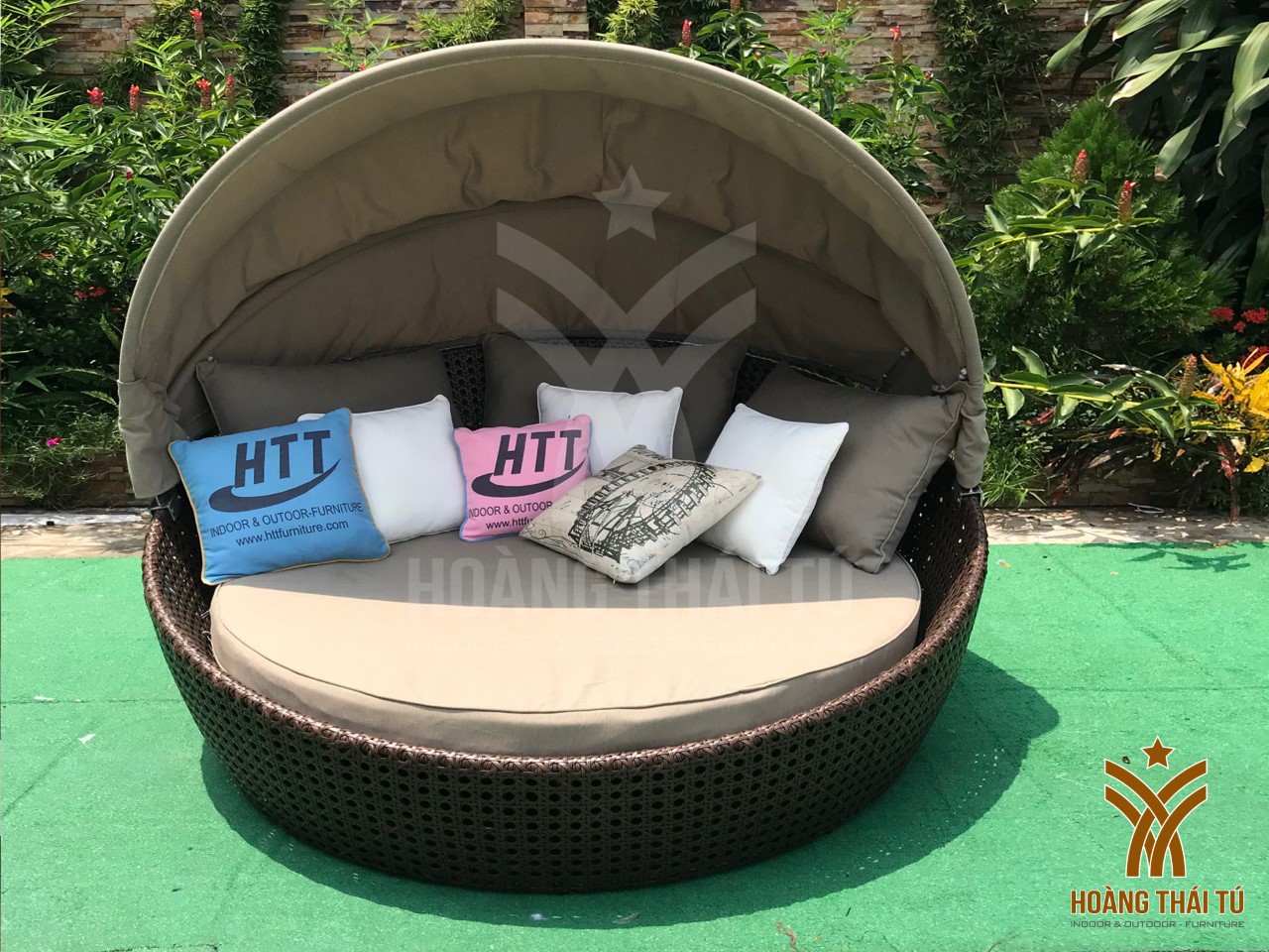 HTT-SF158 Ghế bể bơi bằng Rattan Poly