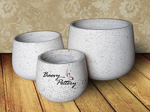 Chậu tròn Terrazzo hiện đại