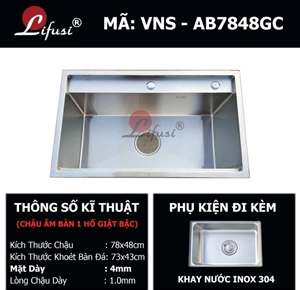 Bồn rửa bằng thép không gỉ Lifusi