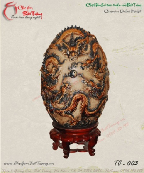 Trứng gốm rồng trăng